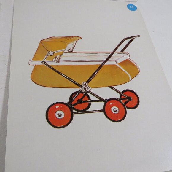 Peabody 60s Doll, Dollhouse, Pram, Children's Tea Set (4) cards Vintage Artwork - Picture 4 of 6